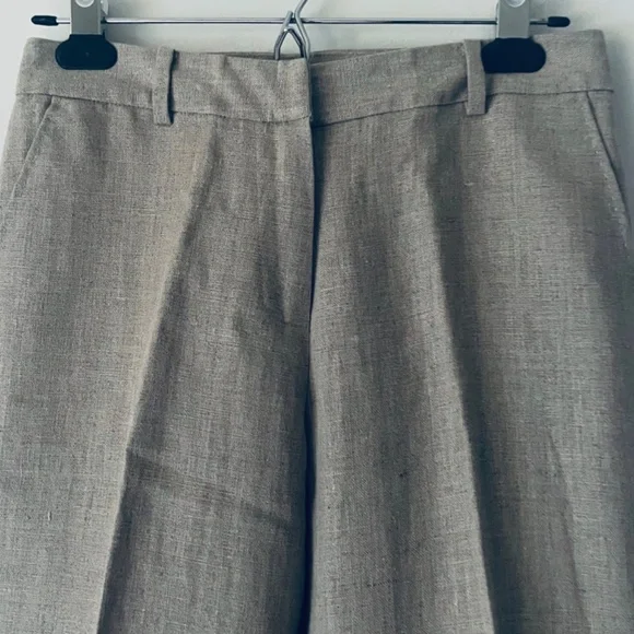 NWT MICHAEL Michael Kors Size 0 Flax Linen Wide-leg Trousers - Picture 2 of 12